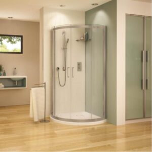 Home fleurco apollo arc/32/br nk/clr brushed nickel shower door